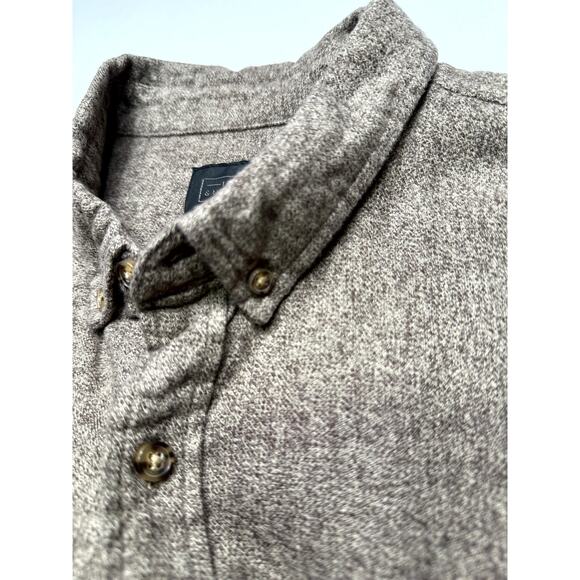 14 & UNION Button Down Tan Trim Fit Shirt 100% Cotton Long Sleeve Men Large - Picture 4 of 8